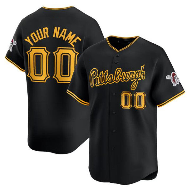 Custom Pittsburgh Pirates Active Player Black JEROMEN Alternate Limited Stitched Jersey