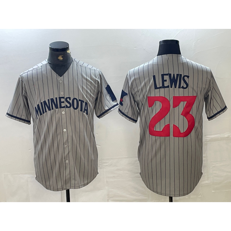 Minnesota Twins #23 Royce Lewis 2023 Grey JEROMEN Home Team Cool Base Stitched Jersey