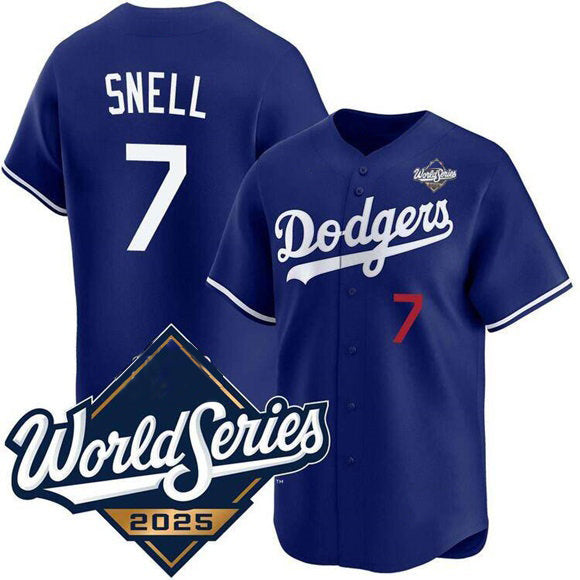 Los Angeles Dodgers #7 Blake Snell Royal JEROMEN 2025 World Series Limited Stitched Jersey