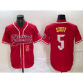 Philadelphia Phillies #5 Bryson Stott Number Red JEROMEN Cool Base Stitched Jerseys