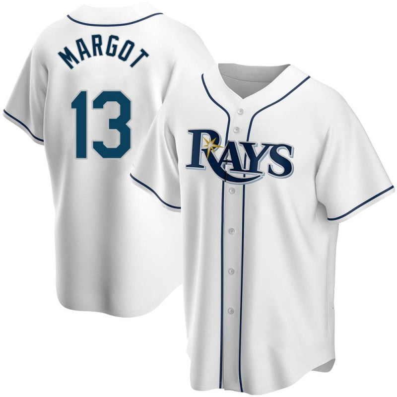 Tampa Bay Rays Replica #13 Manuel Margot White JEROMEN Home Jersey