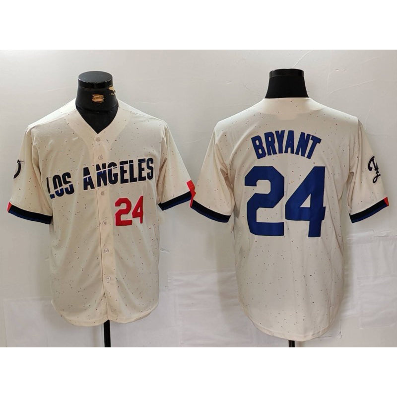 Los Angeles Dodgers #24 Kobe Bryant Number Cream JEROMEN 2024 City Connect Limited Stitched Jersey 2
