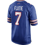 B.Bills #7 Doug Flutie Royal JEROMEN Game Retired Player Jersey
