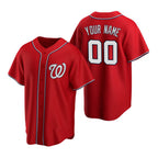 Custom Washington Nationals Red JEROMEN Stitched Cool Base Jersey