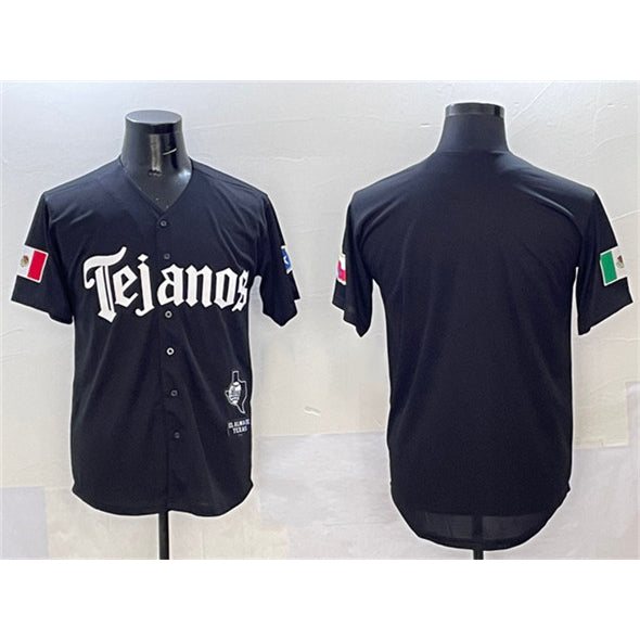 Texas Rangers Blank Black JEROMEN Mexico 2025 Vapor Premier Limited Stitched Jersey