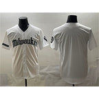 Milwaukee Brewers Blank White JEROMEN 'Gothic 414 Shadows Edition' Vapor Premier Limited Stitched Jersey