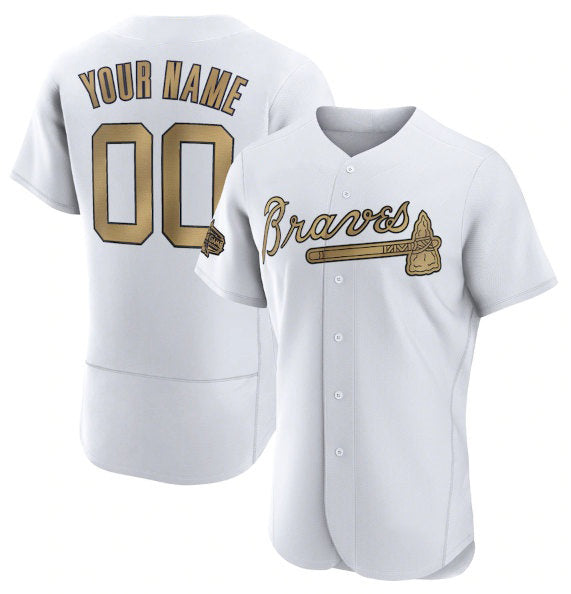 Custom Atlanta Braves Active Player White JEROMEN 2022 All-Star Flex Base Stitched Jersey