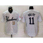 New York Yankees #11 Anthony Volpe White JEROMEN Pinstripe Fashion Cool Base Jerseys