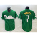 Philadelphia Phillies #7 Trea Turner Kelly Green JEROMEN Cool Base Jersey