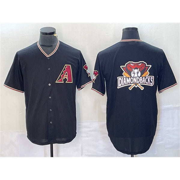 Arizona Diamondbacks Black JEROMEN Team Big Logo Cool Base Stitched Jersey