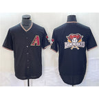 Arizona Diamondbacks Black JEROMEN Team Big Logo Cool Base Stitched Jersey
