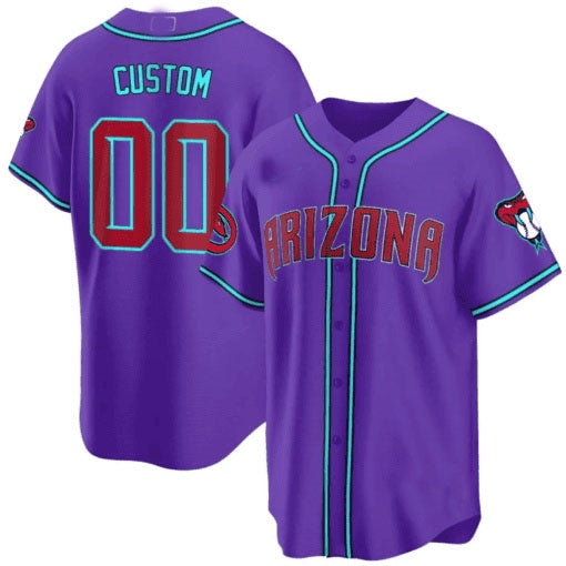 Custom Arizona Diamondbacks 2024 Cool Base Jersey V2 ¨C Purple JEROMEN