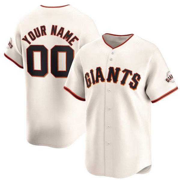 Custom San Francisco Giants Active Player Cream JEROMEN Home Limited Stitched Jersey