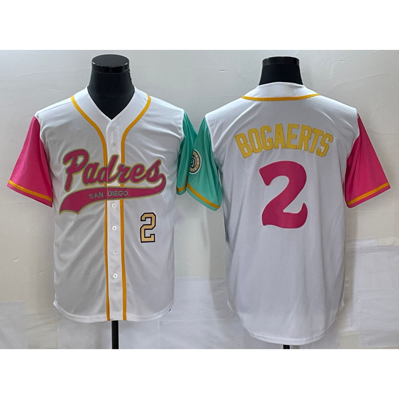 San Diego Padres #2 Xander Bogaerts White JEROMEN Number NEW 2023 City Connect Cool Base Stitched Jersey