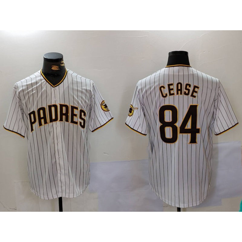 San Diego Padres #84 Dylan Cease White JEROMEN Team Logo Stitched Cool Base Jersey