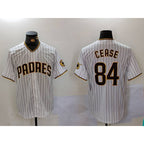 San Diego Padres #84 Dylan Cease White JEROMEN Team Logo Stitched Cool Base Jersey