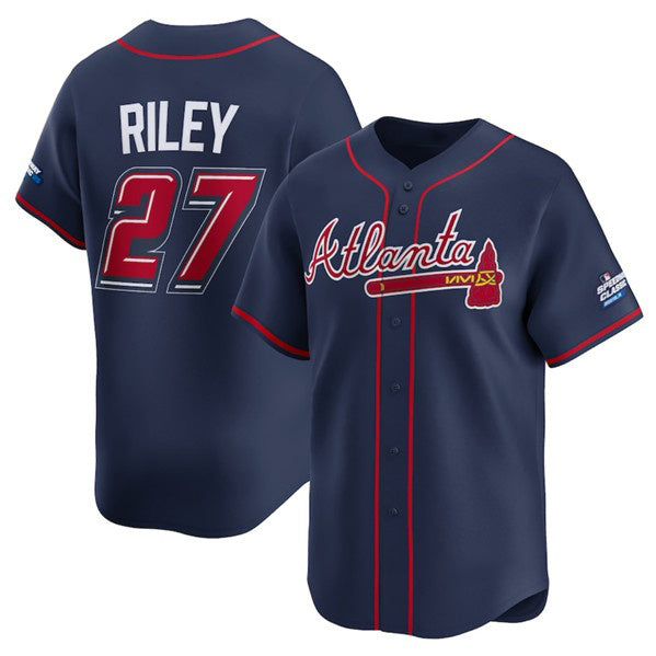 Atlanta Braves #27 Austin Riley Navy JEROMEN 2025 Speedway Classic Alternate Limited Stitched Jersey