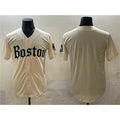 Boston Red Sox Blank Cream JEROMEN Gothic Vapor Limited Stitched Jersey