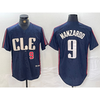 Cleveland Guardians #9 Kyle Manzardo Number Navy JEROMEN 2024 City Connect Limited Stitched Jersey