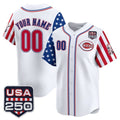 Custom Cincinnati Reds America 250 Edition Vapor Premier Limited White JEROMEN Stitched Jerseys