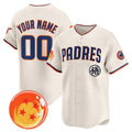 Custom San Diego Padres x Dragon Ball Cream JEROMEN Vapor Premier Limited Jersey - All Stitched