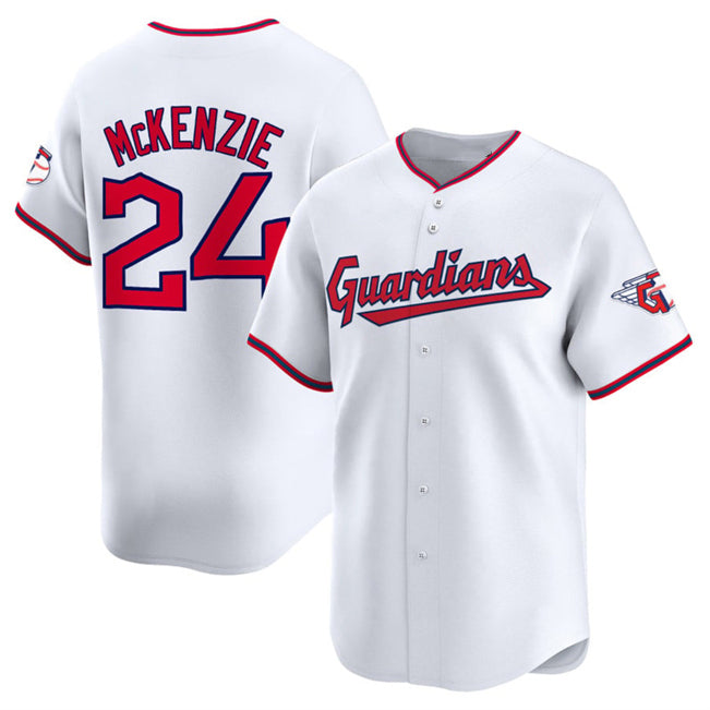 Cleveland Guardians #24 Triston McKenzie White JEROMEN Home Limited Stitched Jersey