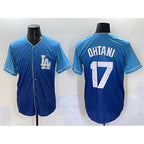 Los Angeles Dodgers #17 Shohei Ohtani Blue JEROMEN Stitched Jersey