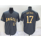 Los Angeles Angels #17 Shohei Ohtani Number Grey JEROMEN 2022 All Star Stitched Cool Base Jersey