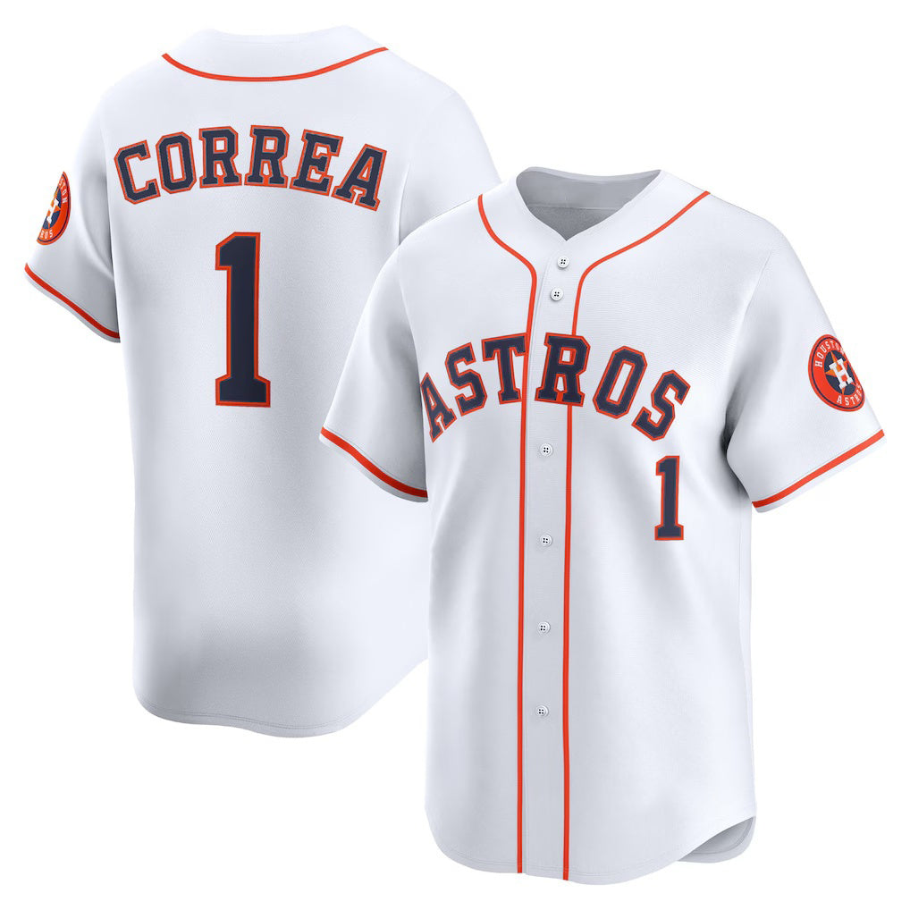 Houston Astros #1 Carlos Correa White JEROMEN Home Limited Player Jersey