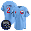 Chicago Cubs #2 Nico Hoerner Blue JEROMEN 'Ryne Sandberg Tribute' Vapor Limited V2 Stitched Jersey