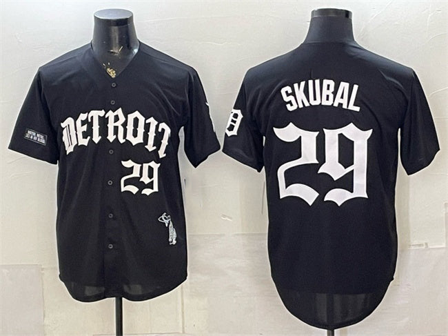 Detroit Tigers #29 Tarik Skubal 2026 Black JEROMEN 'Motor Gothic Edition' Vapor Premier Limited Stitched Jersey