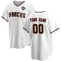 Custom Arizona Diamondbacks Active Player White JEROMEN 2023 World Series Home Cool Base Stitched Jersey