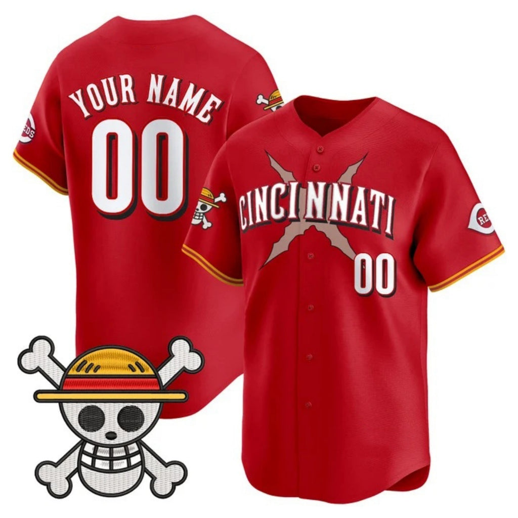 Custom Cincinnati Reds x One Piece Red JEROMEN Vapor Premier Limited Jersey - Stitched