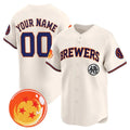 Custom Milwaukee Brewers x Dragon Ball Cream JEROMEN Vapor Premier Limited Jersey - All Stitched