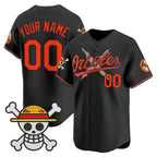 Custom Baltimore Orioles x One Piece Black JEROMEN Vapor Premier Limited Jersey - Stitched