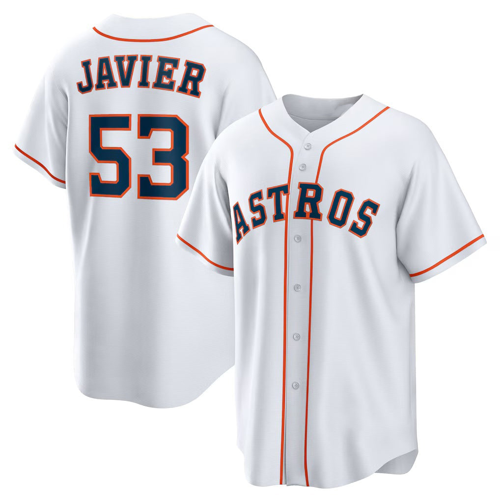 Houston Astros #53 Cristian Javier White JEROMEN Home Replica Jersey