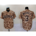 San Diego Padres #3 Jackson Merrill Camo JEROMEN Cool Base Stitched Jersey
