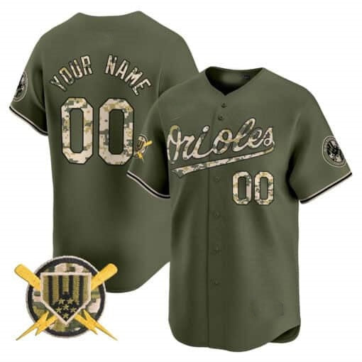 Custom Baltimore Orioles Armed Forces Day Vapor Premier Limited Jersey ¨C All Stitched-Green JEROMEN