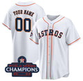 Custom Houston Astros Active Player White JEROMEN 2022 World Series Champions Cool Base Stitched Jersey