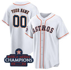 Custom Houston Astros Active Player White JEROMEN 2022 World Series Champions Cool Base Stitched Jersey