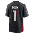 A.Falcons Number #1 Groom Black JEROMEN Game Jersey