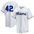 Miami Marlins #42 Jackie Robinson White JEROMEN Home 2025 Day Replica Jersey