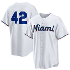 Miami Marlins #42 Jackie Robinson White JEROMEN Home 2025 Day Replica Jersey