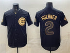 Chicago Cubs #2 Nico Hoerner Black Gold JEROMEN 150th Anniversary Patch Stitched Jersey