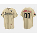 Custom Arizona Diamondbacks Active Player Gold JEROMEN 2023 World Series City Connect Cool Base Stitched Jersey