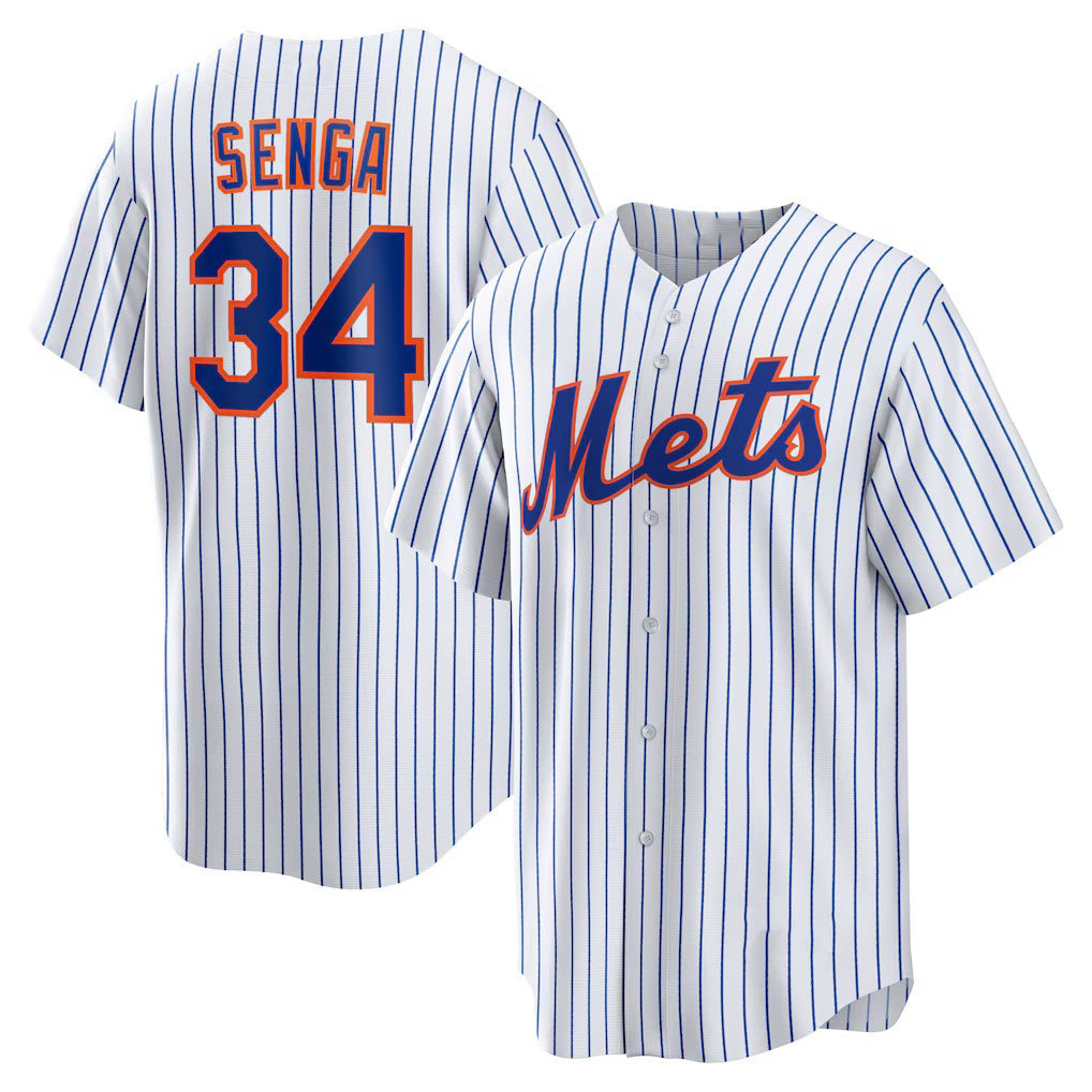 New York Mets #34 Kodai Senga White-Royal JEROMEN Home Replica Player Jersey
