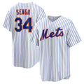 New York Mets #34 Kodai Senga White-Royal JEROMEN Home Replica Player Jersey