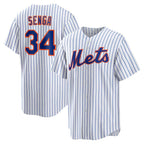 New York Mets #34 Kodai Senga White-Royal JEROMEN Home Replica Player Jersey