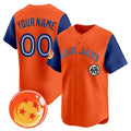 Custom Toronto Blue Jays x Dragon Ball Royal Orange JEROMEN Vapor Premier Limited Jersey - All Stitched