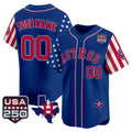 Custom Houston Astros America 250 Edition Vapor Premier Limited Royal JEROMEN Stitched Jerseys